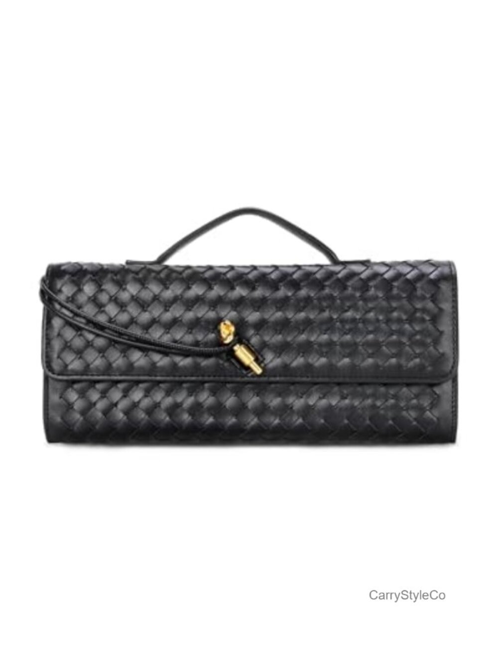 Woven PU Leather Evening Clutch Underarm Shoulder Crossbody Handbag Satchel